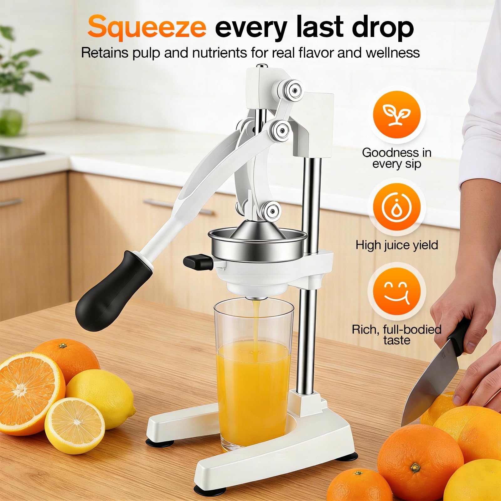 Exprimidor profesional manual, exprimidor de naranja manual para cítricos, exprimidor manual de metal, resistente prensa de frutas de acero inoxidable, exprimidor de naranjas, exprimidor de limones
