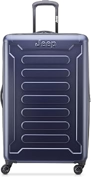 Jeep JH004C Hardside Expandable Luggage with Spinner Wheels, Peacoat Navy, Checked-Large 28 Inch
