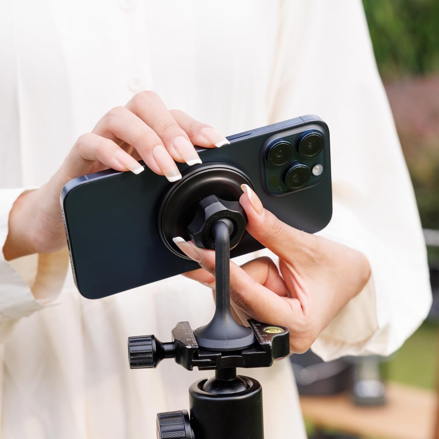 Smartphone Shooting Holder + Phone Tripod Mount：Magnetic Smartphone Shooting Holder with Magnetic Phone Tripod Mount Adapter
