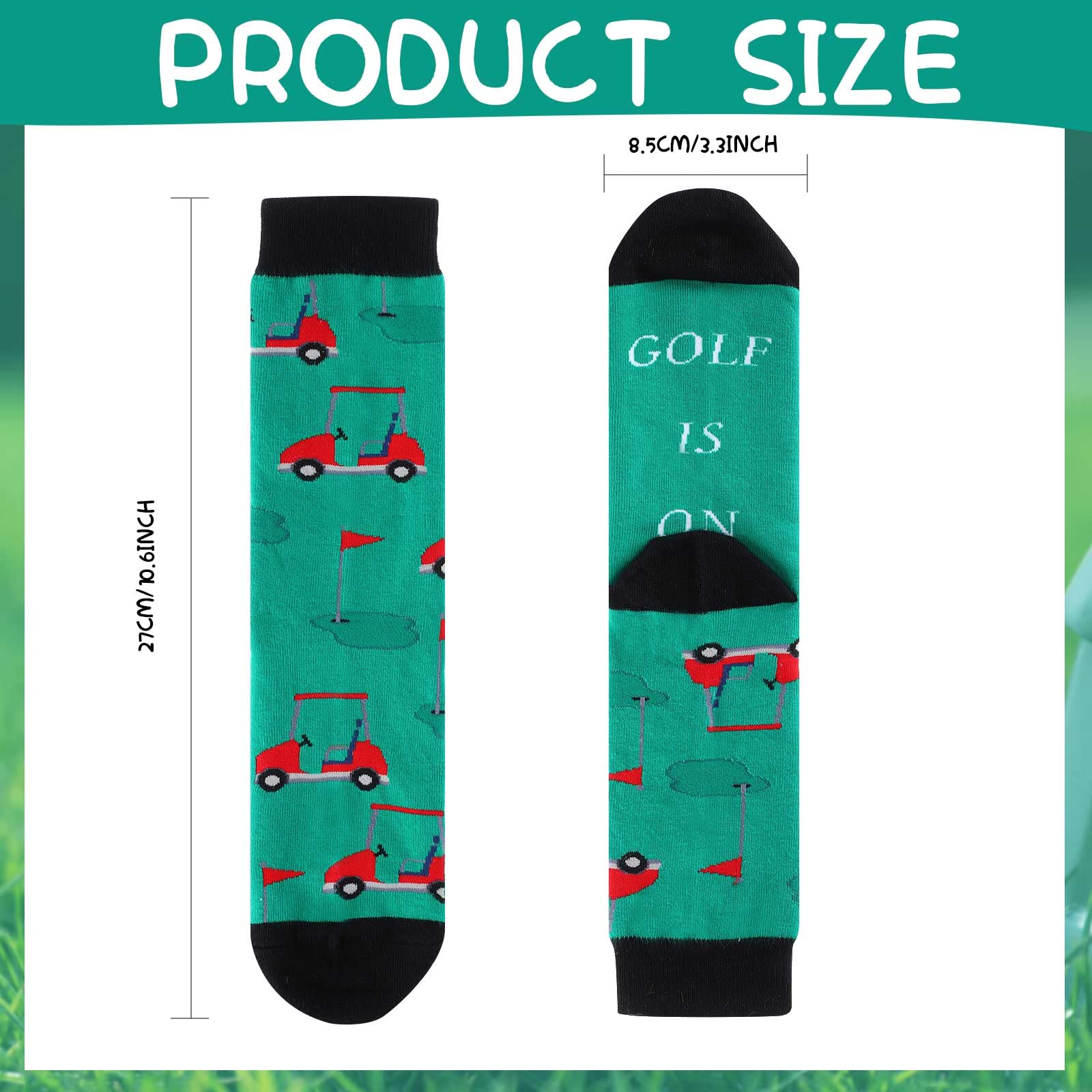 Handepo Lustige Herren-Golfsocken, Baumwolle, Golfzubehör für ihn, Weihnachten, lässig, Sport, Crew-Socken, Geschenk für Männer, Golfer, Opa, Kollegen, Mitarbeiter, Chef, 4 Paar