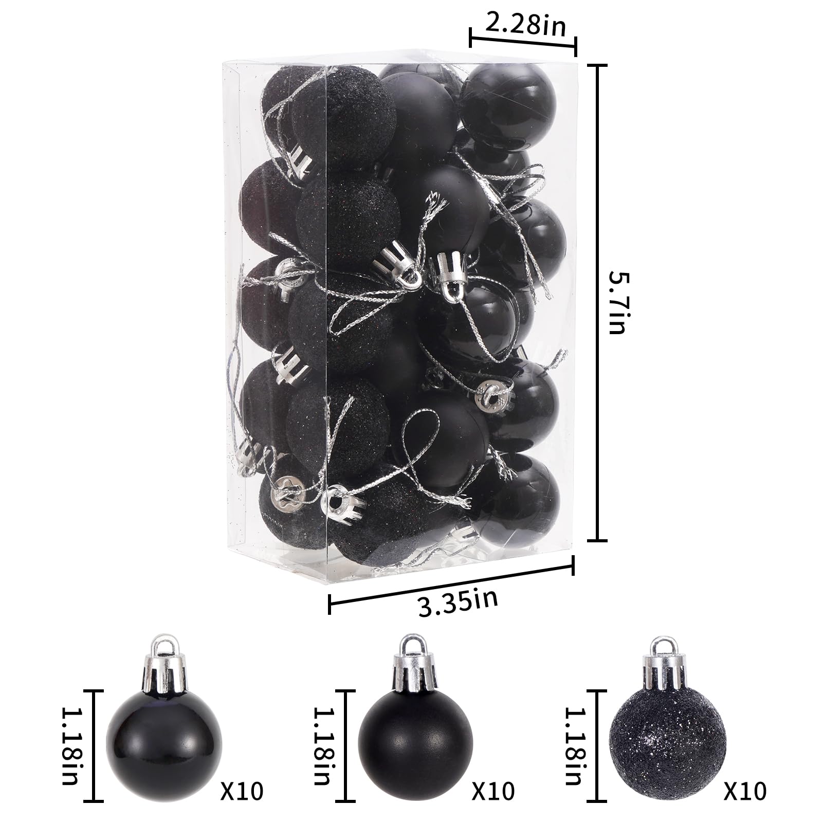 30ct Halloween Ball Ornaments, 1.18