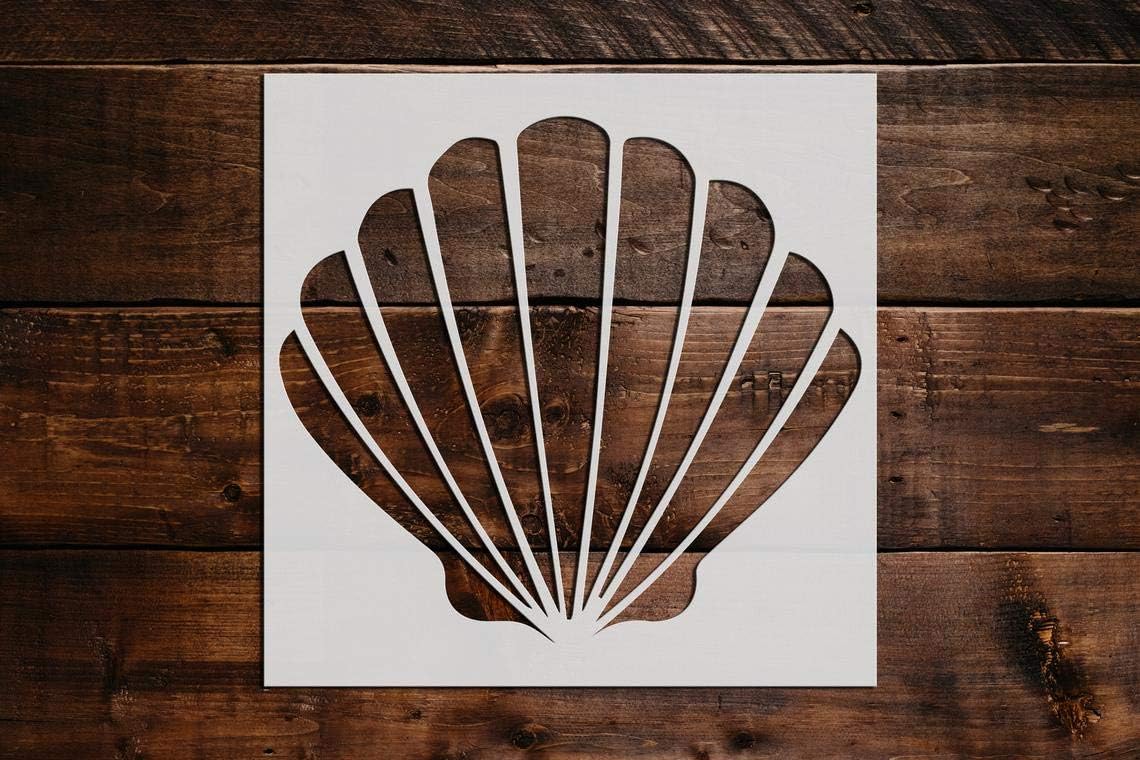 Shell Stencil DIY Reusable Craft and Painting Wall Stencils - 521 (16x16)
