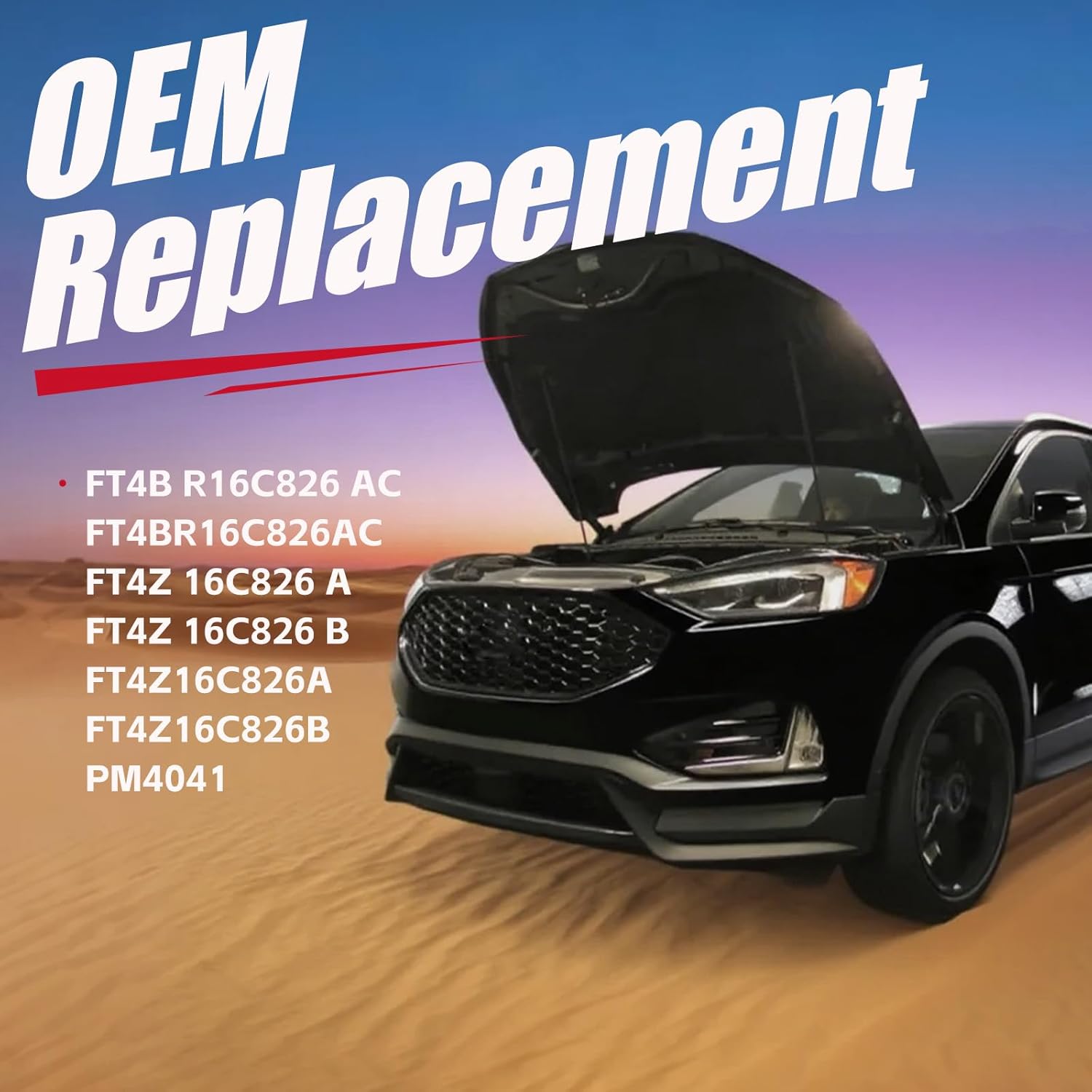 Vepagoo PM4041 Front Hood Struts Shock Compatible with 2015-2023 Ford Edge SE/SEL Plus/ST/ST-Line/Titanium Sport Utility 4-Door Hood, Bonnet Lift Support Replacement FT4BR16C826AC, FT4Z16C826A