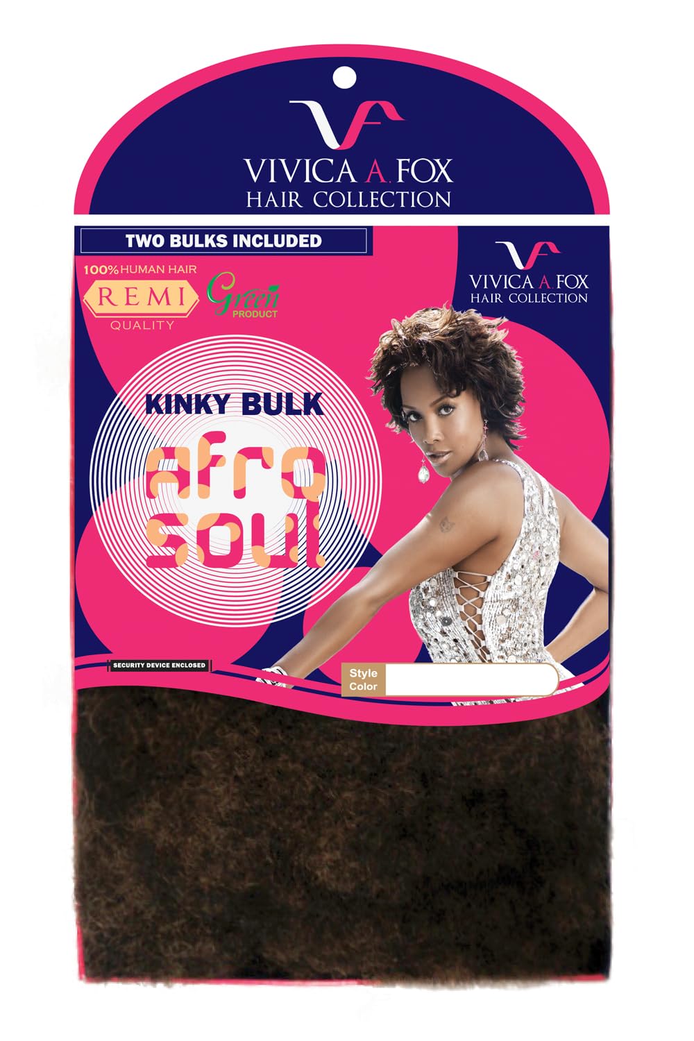 Vivica A Fox Hair Collection HKBK16-V Human Hair Afro Curl Kinky Bulk Extension, 1B, 5.8 Ounce