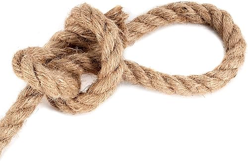 Miniatura 4 de JOIKIT Cuerda de yute natural de 12 pulgada y 164 pies, cáñamo trenzado de 0.472 in de grosor, cuerda de yute manila para manualidades, jardinería,