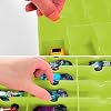 FULLCASE Toys Organizer Storage Compatible with Hot Wheels Car, Container for Matchbox Cars, Mini Toy, Small Dolls, Double Sided Carrying Box for Hotwheels - 48 Compartments (Case Only) Green