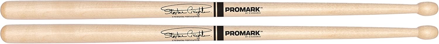 ProMark Drum Sticks - Stephen Creighton Pipe Band Drumsticks - ActiveGrip For Secure, Comfortable Grip - Gets Tackier As Your Hands Sweat - Active Grip Finish, Oval Wood Tip, Maple Wood - 1 Pair