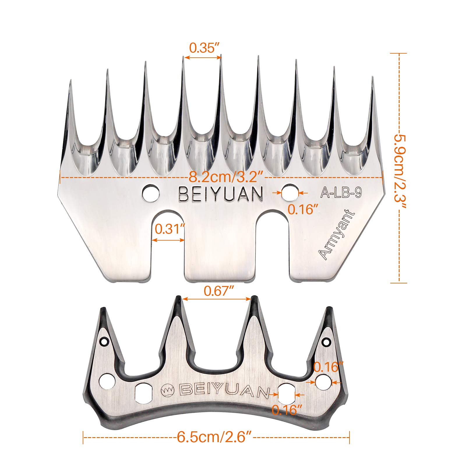 Cesoie per Pecore e Capre, Acciaio Inossidabile, 9 Denti, Silver