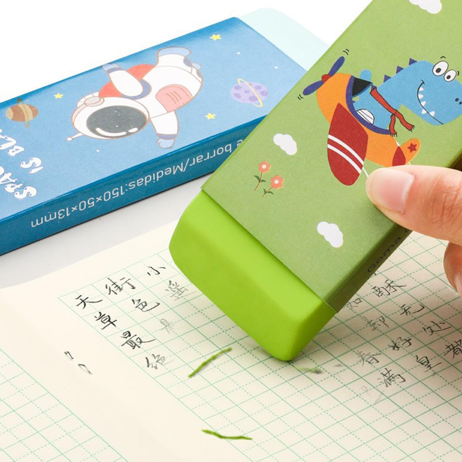 Set di 4 gomme per cancellare in classe, in gomma morbida, design minimo danni alla carta, grandi gomme da cancellare, cancelleria creativa, grande gomma da cancellare