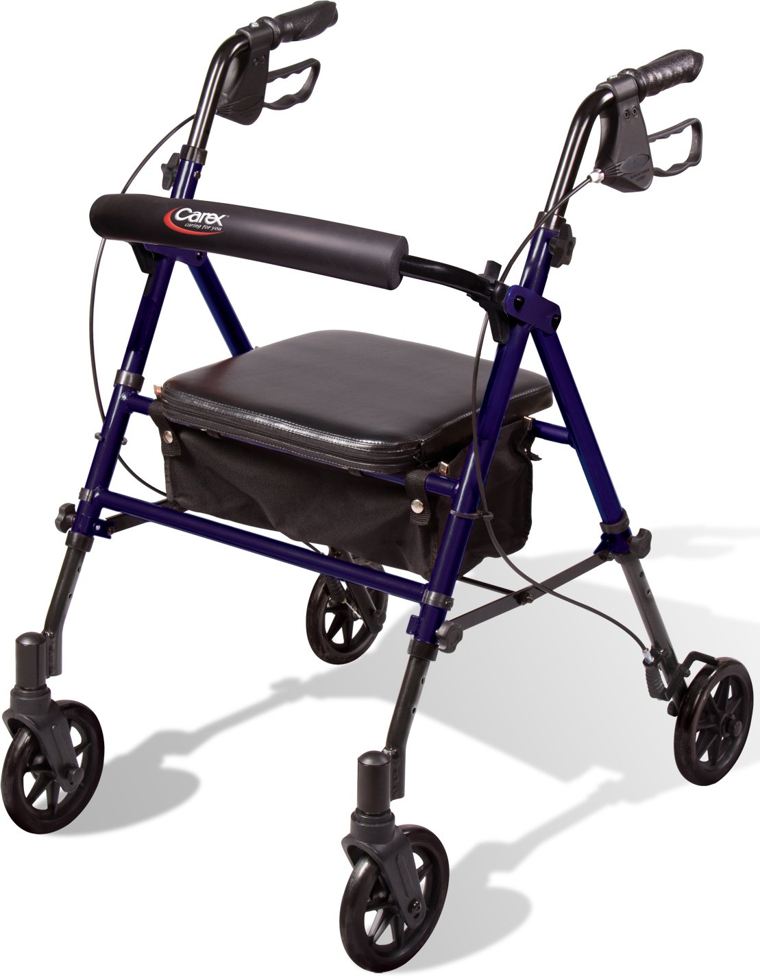 Photo 1 of Carex Step 'N Rest Aluminum Rollator Walker With Seat - Rolling Walker For Seniors With Back Support, 6 Inch Wheels, 250lbs Support, Lightweight