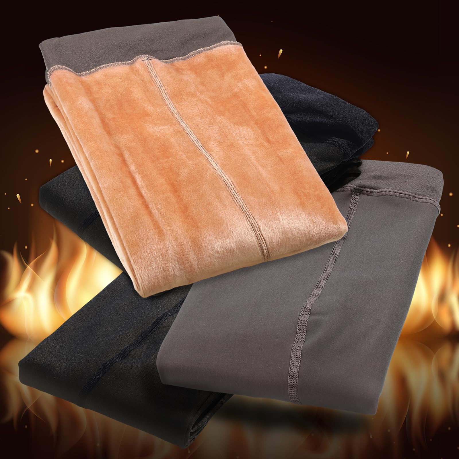 Bonuci Lot de 2 collants de maternité pour femme - Doublure en polaire - Taille haute - Extensible - Chaud