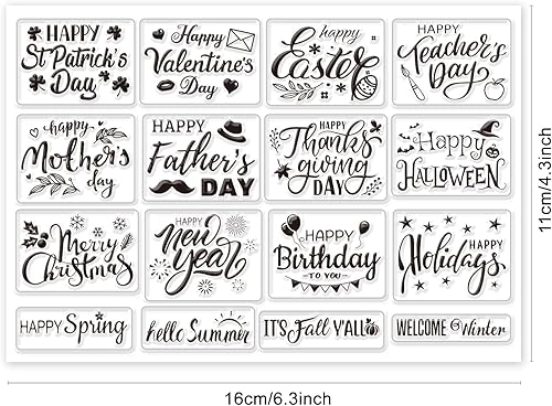 Vista 18 de INFUNLY Sellos transparentes de dinosaurio, sellos de silicona transparente con animales para álbumes de recortes de bricolaje