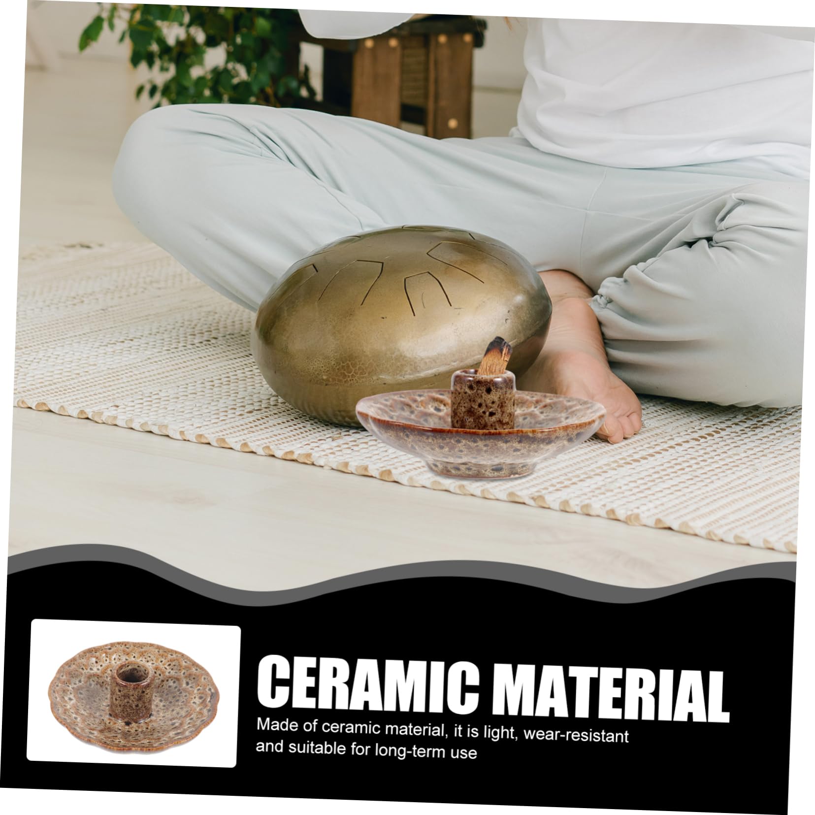 Mobestech 4 Stück Halter für Räucherstäbchen aus Keramik Eleganter für Weißen Salbei für Meditation und Aromatherapie eine Ruhige