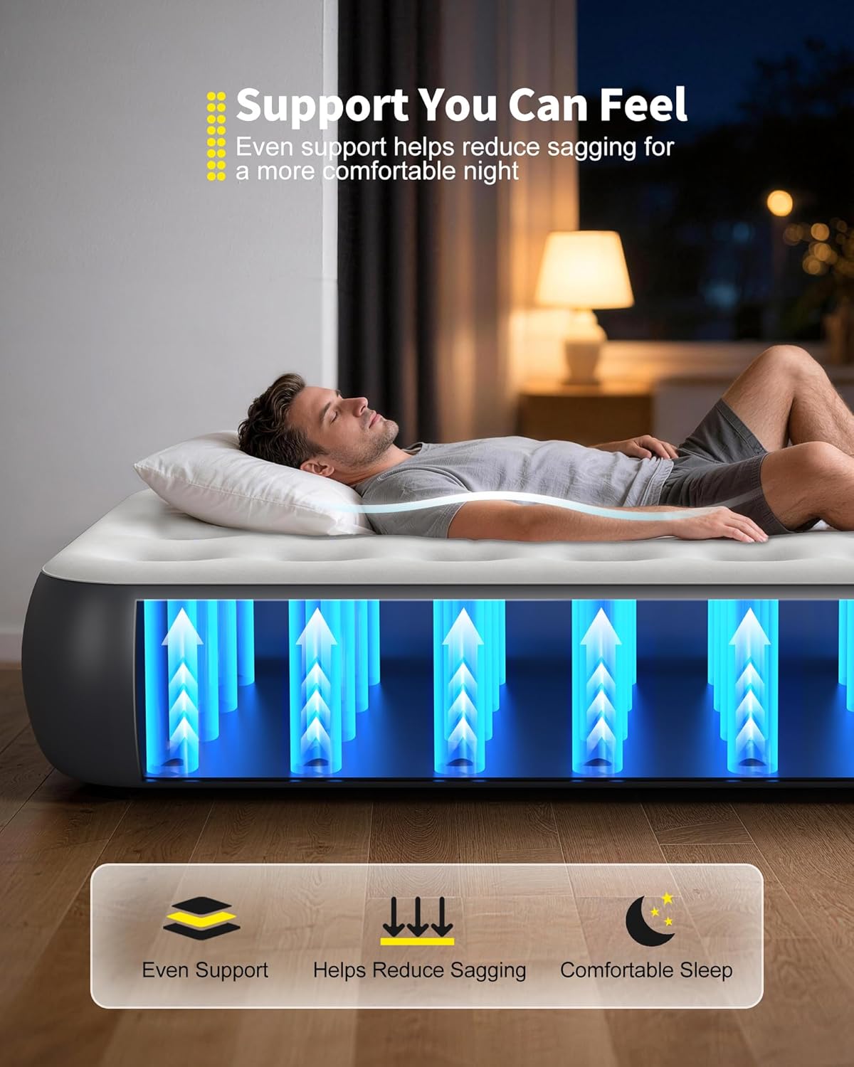 OhGeni Twin Air Mattress with Built in Pump, Camping Air Mattress with External Valve, Family Choice Award Winner, 13" Inflatable Blow up Bed, Portable Foldable Airbed for Home & Outdoor, Gift for Mom