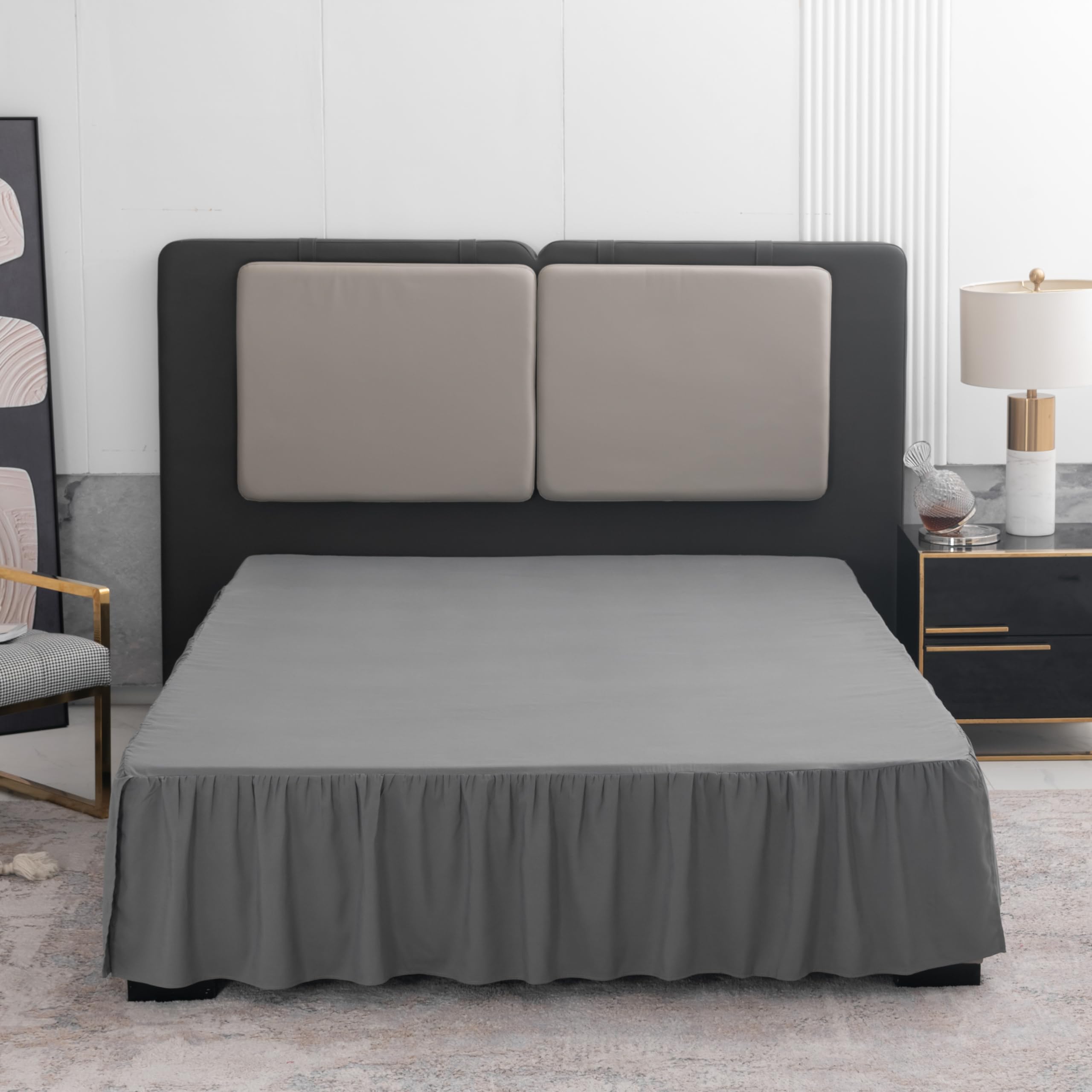 Bed Skirt Full Size 16 Inch Drop Ruffled Bed Skirt with Split Corners