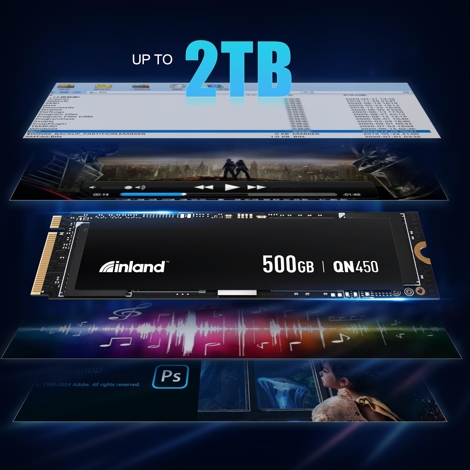 Amazon.com: INLAND QN450 500GB NVMe SSD PCIe 4.0 Gen4x4 Internal