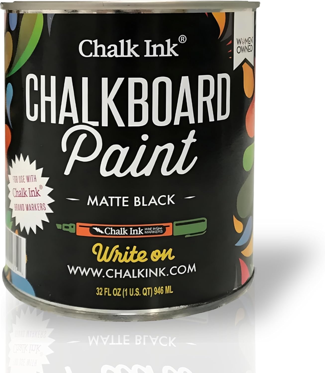 Chalk Ink Chalk Paint – Premium Matte Black Chalkboard Paint for Walls, Wood, Furniture, and Crafts