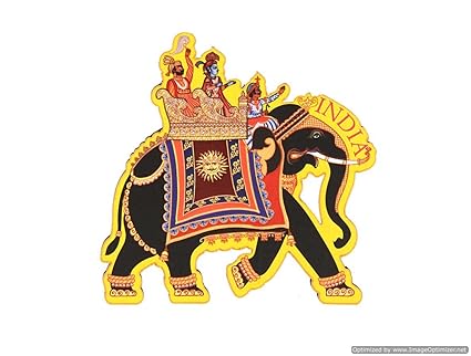 Skywalker India Souvenir Wooden Fridge Magnet - Elephant Shape