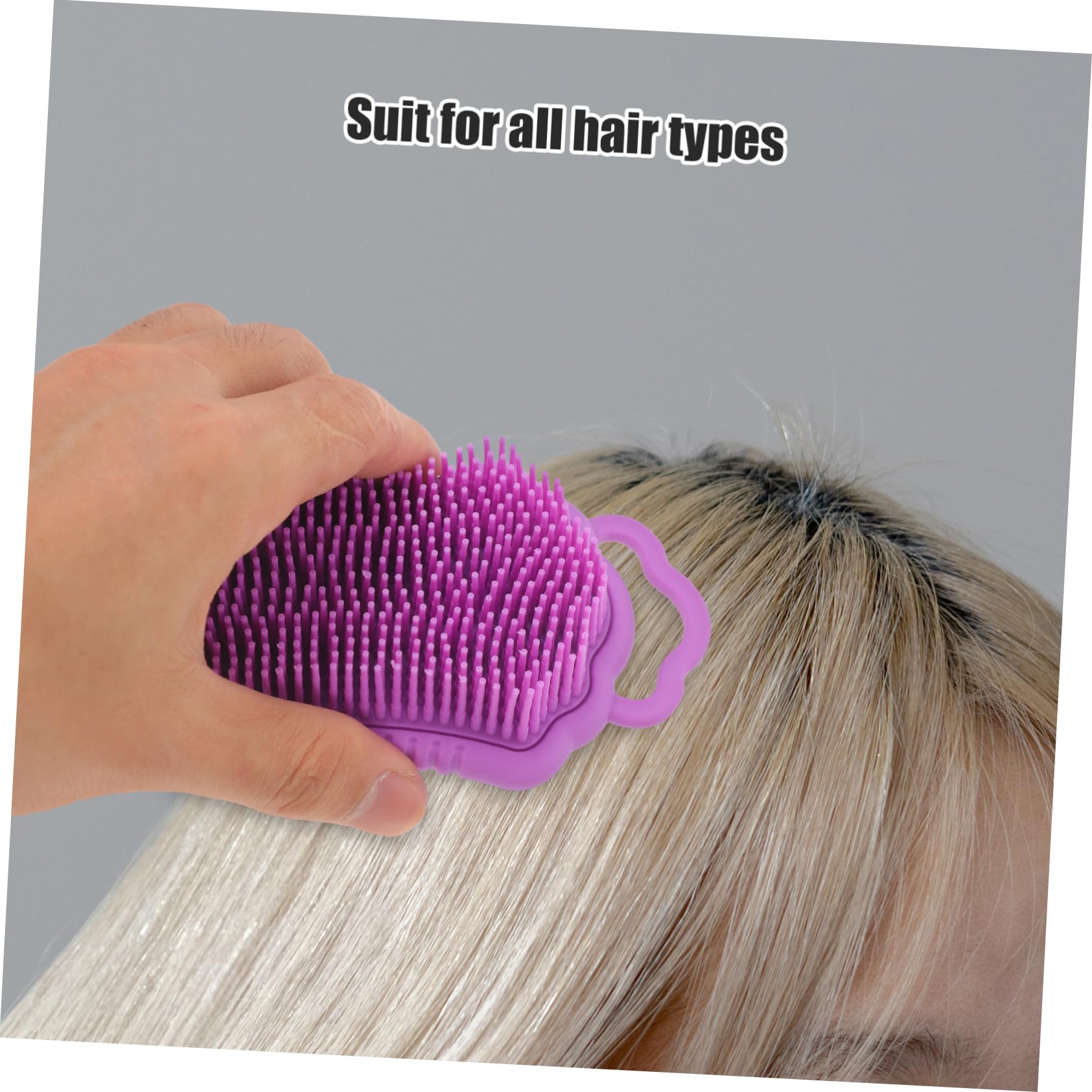 3 Stück Silikon Shampoo Kamm Haarbürste Haarbürste Haar Kopfhaut Schrubber Kopfhaut Haar Kopfmassage Waschborsten Körper Badewerkzeug Silikon Dusch Schrubber Luffa Lila