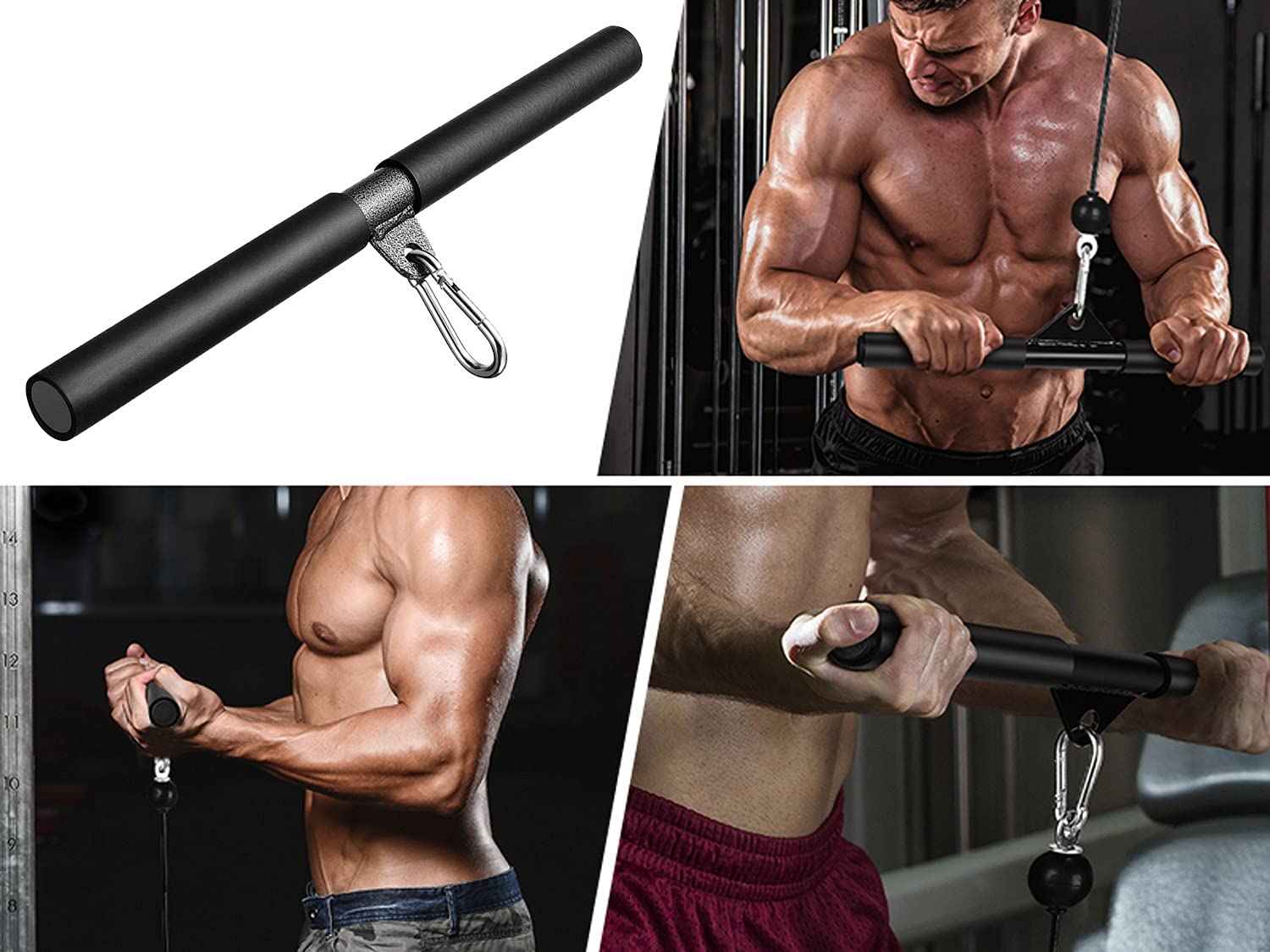 LAT-Zugstange für Kabelzug & Latzug – 40cm Gerade Stange mit Schaumstoffgriffen, Kompatibel mit Rudergeräten, Heimfitness-Zubehör und Krafttraining für Trizeps/Rücken