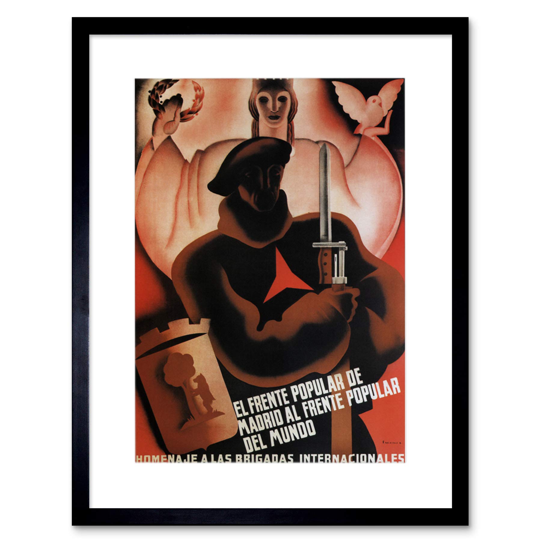 Wee Blue Coo War International Brigade Popular Front Spanish Civil Spain Art Framed Wall Art Print