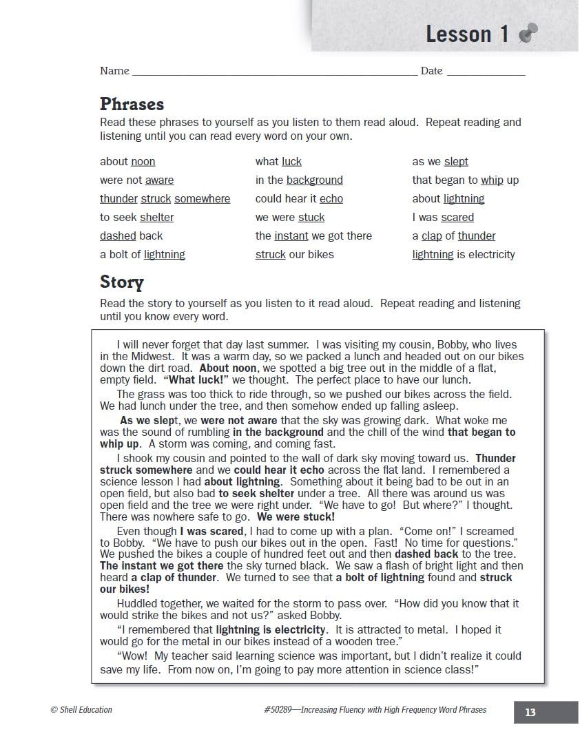 Increasing Fluency with High Frequency Word Phrases Grade 5 (Increasing Fluency Using High Frequency Word Phrases) - Image 6
