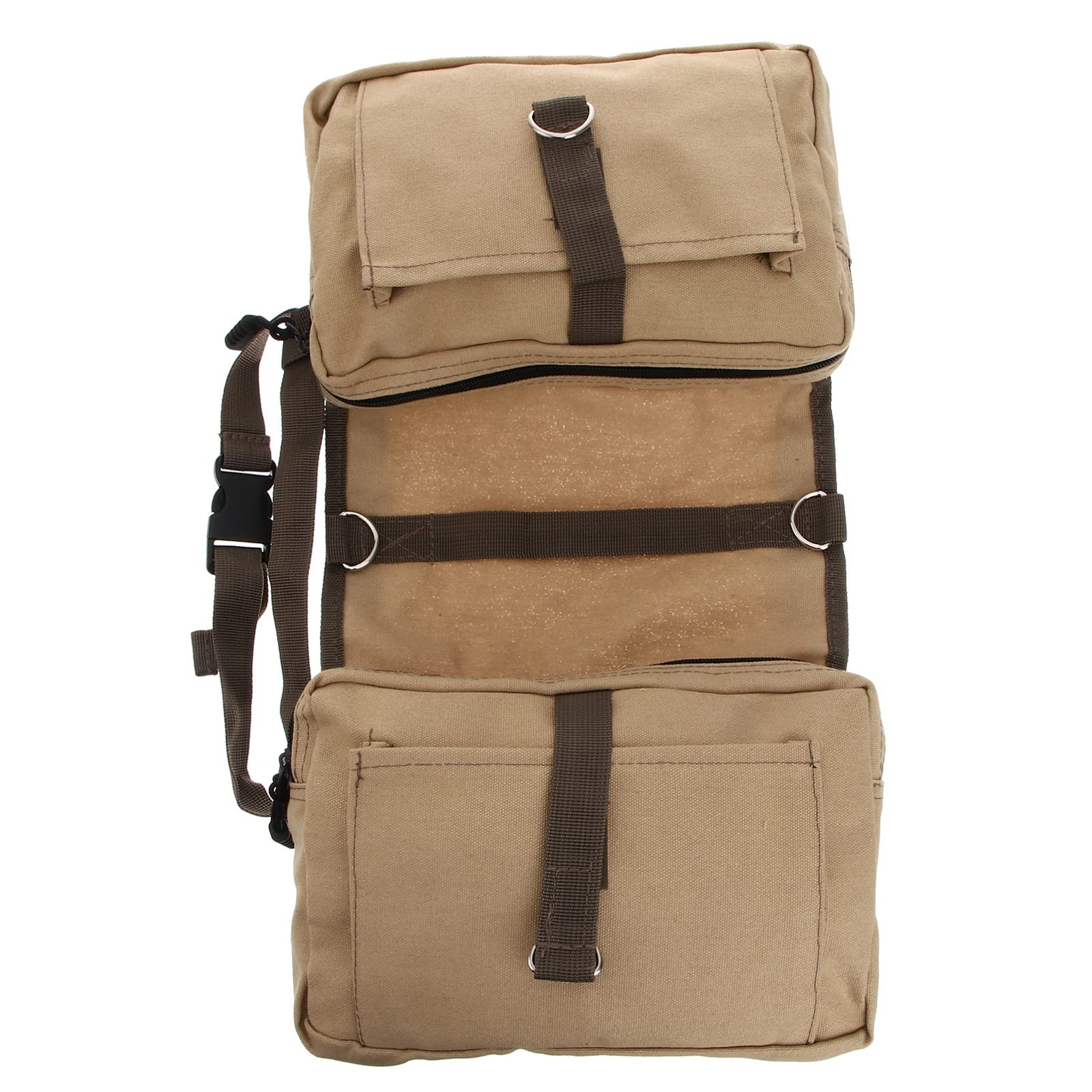 Sac à dos pour chien en toile kaki POPETPOP avec poches zippées