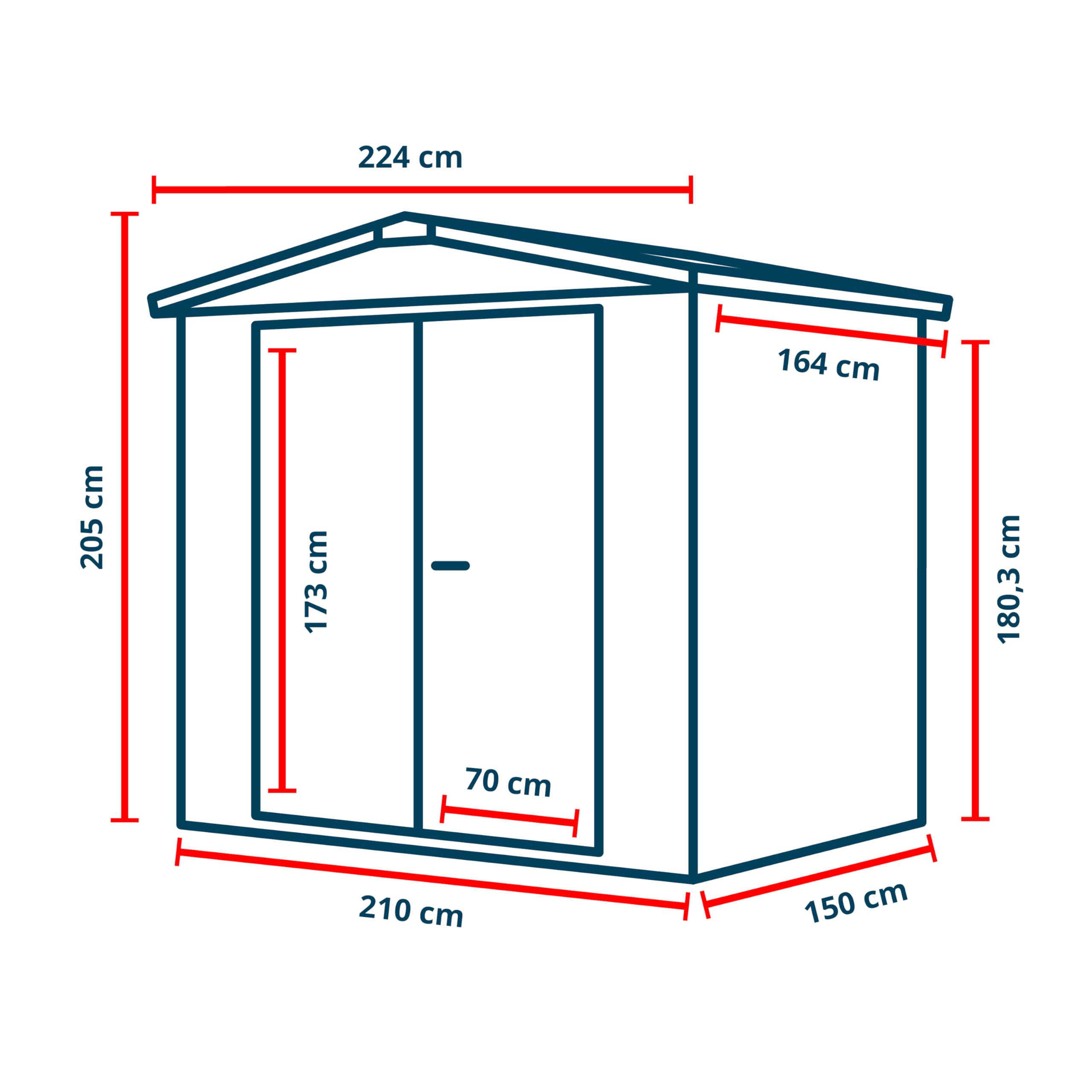 GFP Primeyard Casetta da Giardino Metallo 210x150x205 cm Armadio da Esterno per Attrezzi Antracite