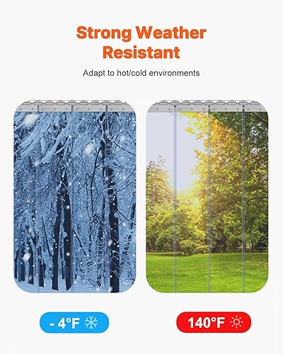 Miniatura 16 de VEVOR Cortina de tiras de PVC transparente, 84 pulgadas de alto x 42 pulgadas de ancho, 0.08 pulgadas de grosor, 7 piezas, 50% de superposición