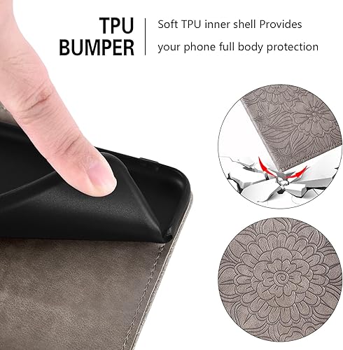 Miniatura 7 de Asuwish Compatible con Huawei Y9 Prime 2019Honor 9XP Smart Z Wallet Case y protector de pantalla de vidrio templado, soporte para tarjetas, cubierta