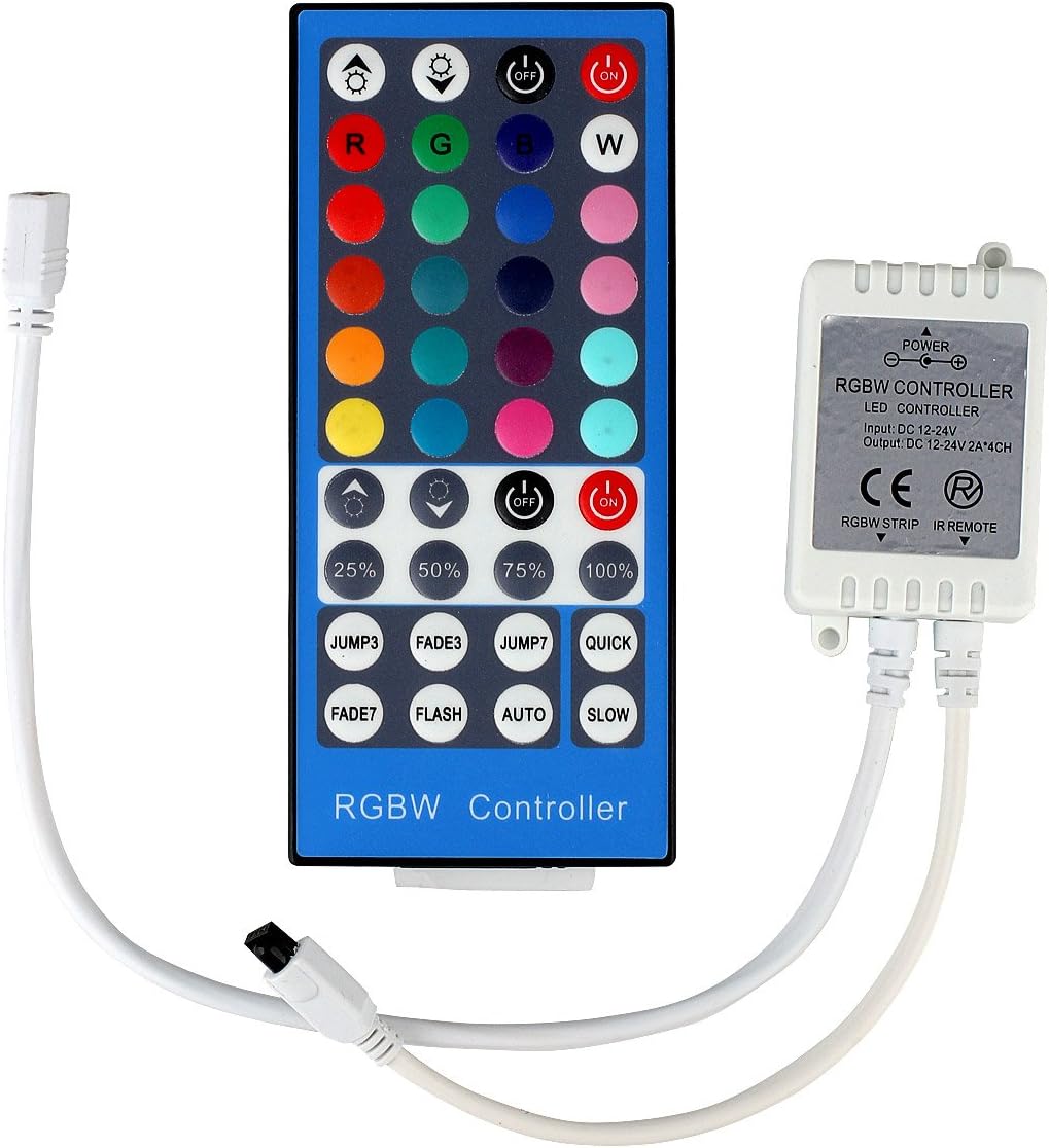 SUPERNIGHT RGBW LED Light Strip Remote Controller, 40 Keys IR Remote Controller Replacement for SMD 3528 5050 Flexible LED Strip Lights