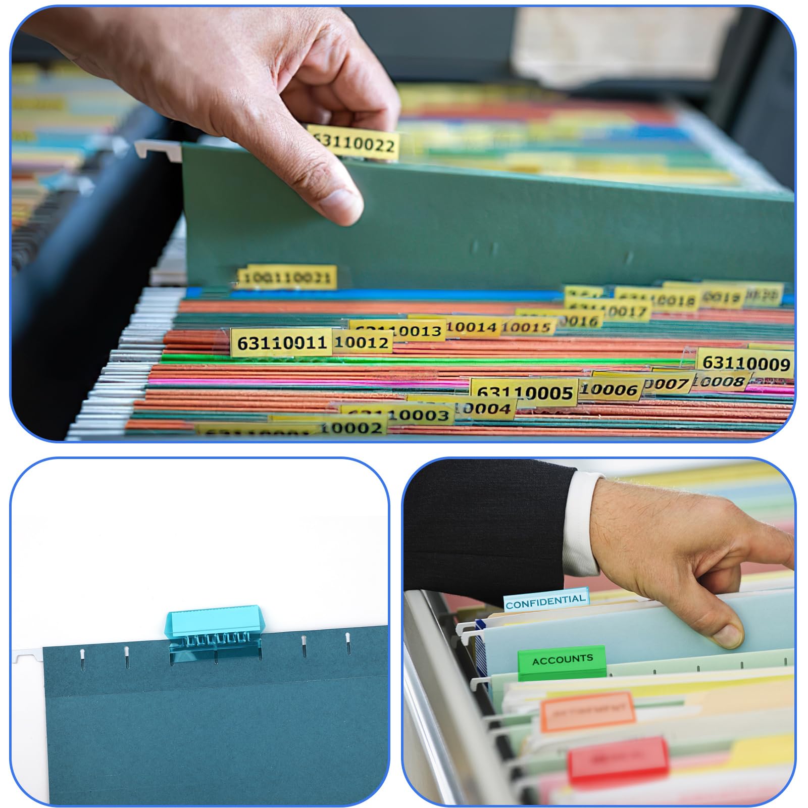 Plastic Hanging - 100 Plastic Insertable Tabs With 200 Paper Inserts ...