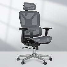 FLEXISPOT C7 Lite Ergonomic Office Chair with 5D Lumbar Support, Breathable and Eco-Friendly Cushion, 3D Headrest and Adjustable 3D Armrests, Height Adjustable Desk, Grey