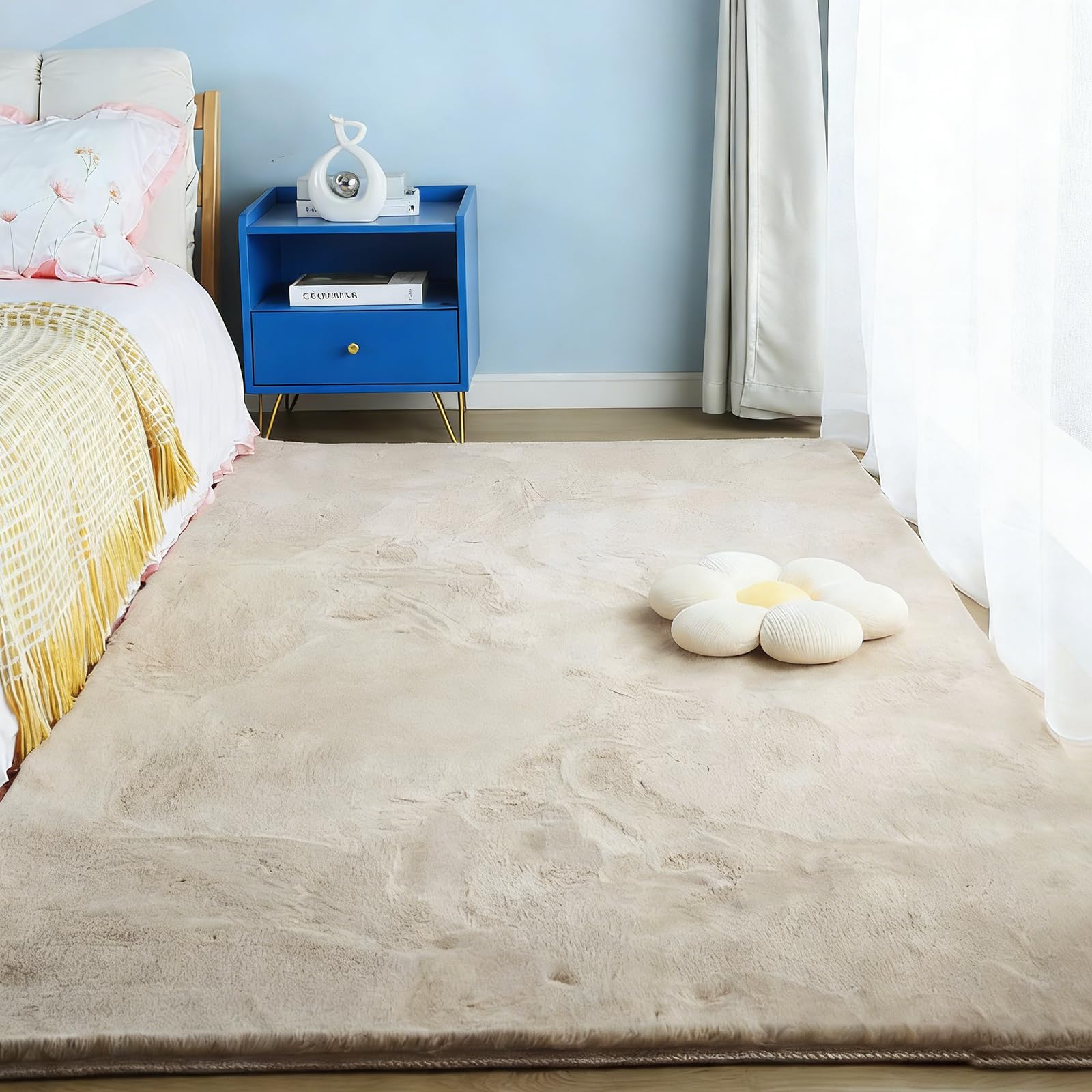 Tapis de salon lavable et doux fini les glissades avec le dessous antidérapant