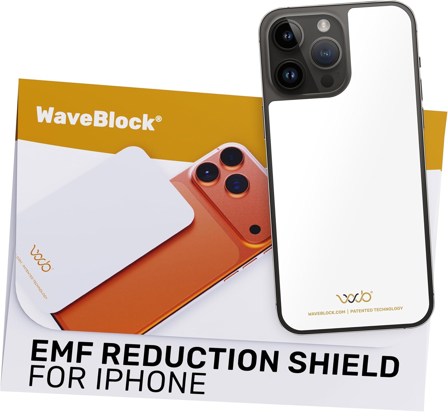 WAVEBLOCK EMF Blocker for Cell Phone - Made for iPhone 14 Plus/14 Pro Max - The Only Patented, Real Scientifically Backed, Lab-Tested 5G-Shield Sticker to Protect You & Your Loved Ones - USA Made