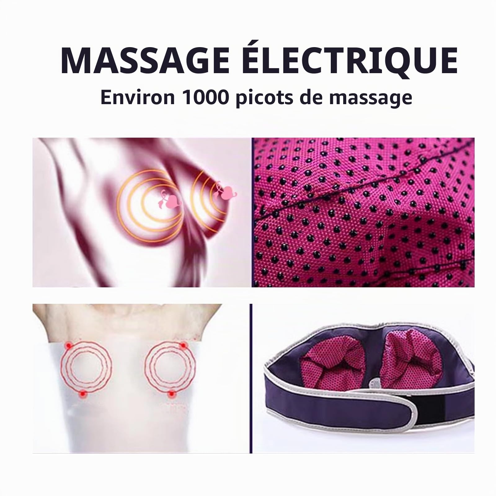 Buhelyc Masseur Mammaire avec 3 réglages de Vibration Soutien-Gorge Rehausseur de Poitrine Vibrant électrique Appareil D'augmentation Mammaire électrique pour la Croissance des Seins(Size:m)