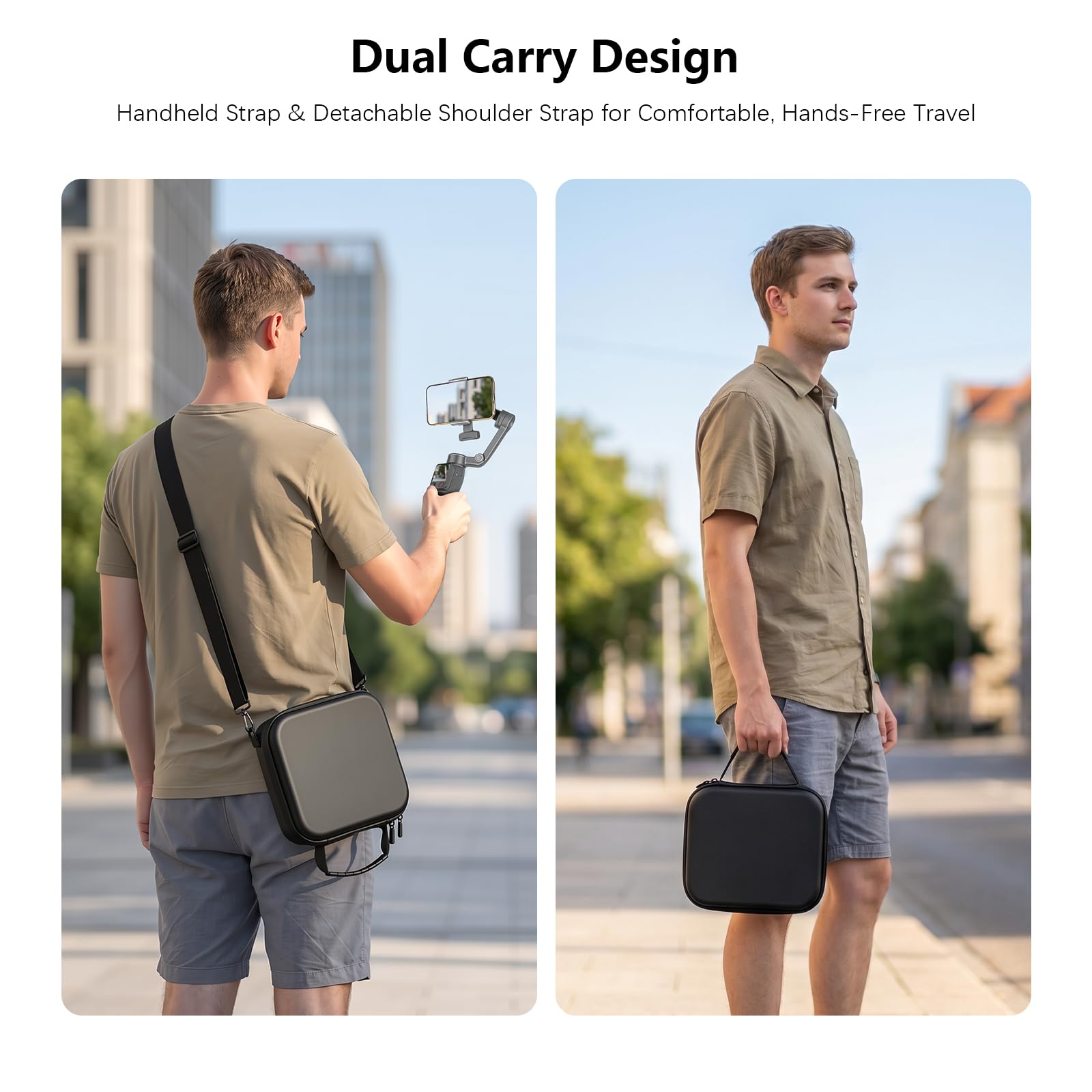 FPVtosky Sac Rigide Osmo Mobile 8P, Sac de Transport Étanche pour DJI Bundle Créateur Osmo Mobile 8P Stabilisateur & Accessoires, Étui Portable en PU Voyage/Photo Extérieure [Étui Seulement]