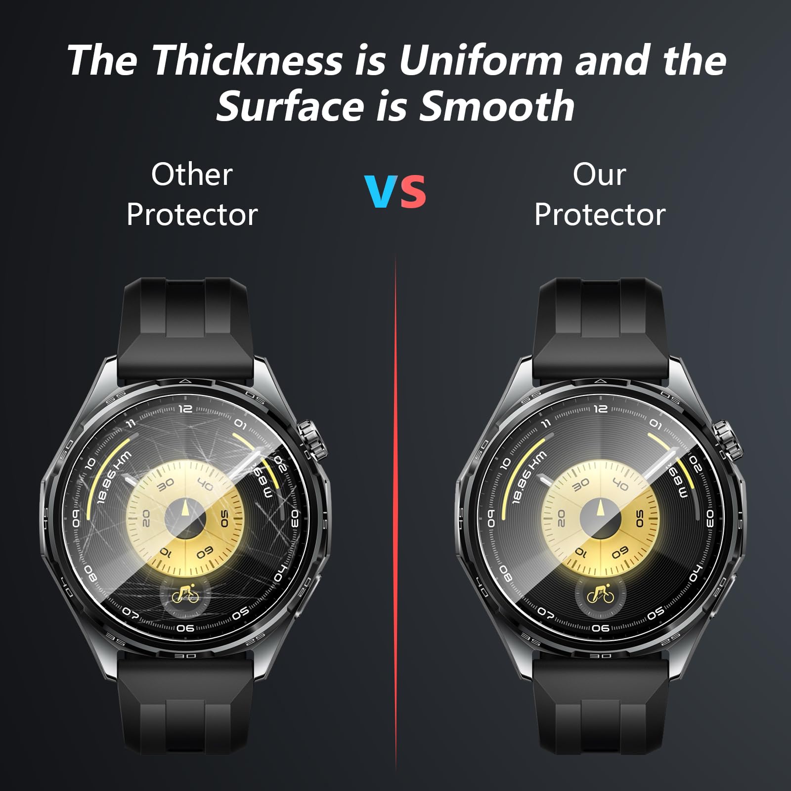 4 sztuki szkła hartowanego do Huawei Watch GT6 46 mm, folia ochronna o twardości 9H, odporna na zarysowania hartowana osłona ekranu do Huawei GT 6 46 mm, bez pęcherzyków, przezroczysta ochrona
