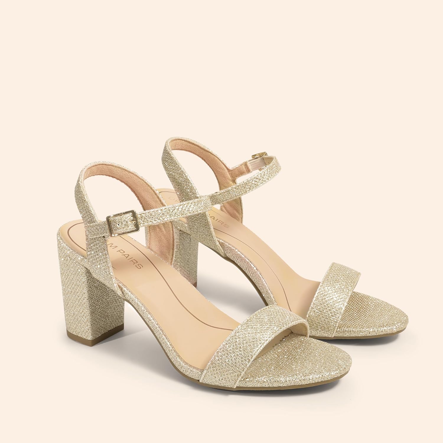 DREAM PAIRS Women's Chunky Heels Block Round Open Toe Ankle Strap Heel Fashion Wedding Party Comfort Dress Sandals Shoes