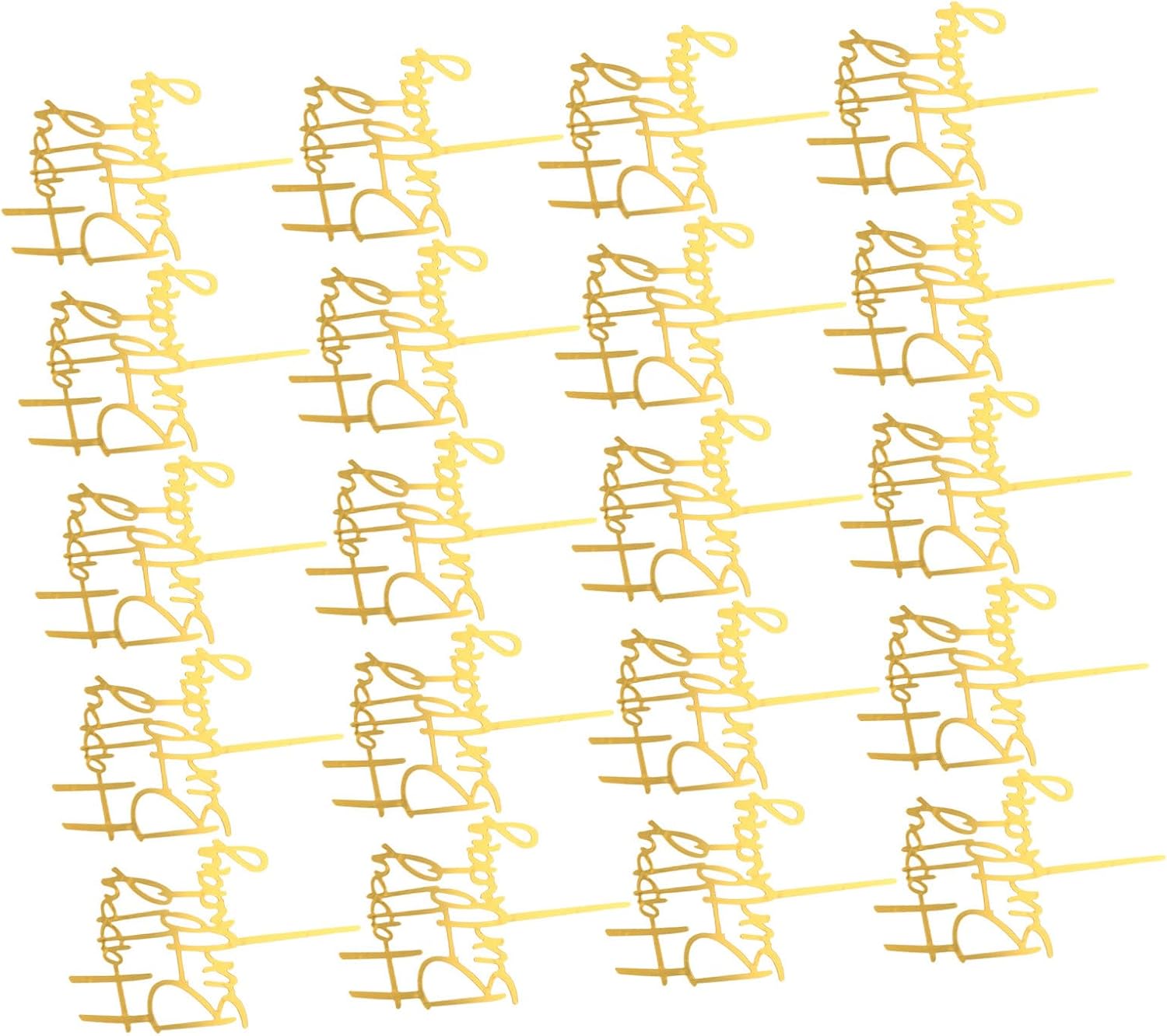 Toyvian 20pcs Acrylic Happy Birthday Cake Toppers Party Picks Decorations for Birthday Party Cake Ornaments Non-edible Inserts Supplies