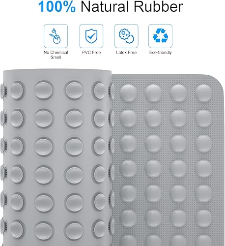 Miniatura 10 de Tapete de baño antideslizante para bañera, tapete de ducha antideslizante, de goma natural sin olores de plástico, perfecto para bebés y ancianos,