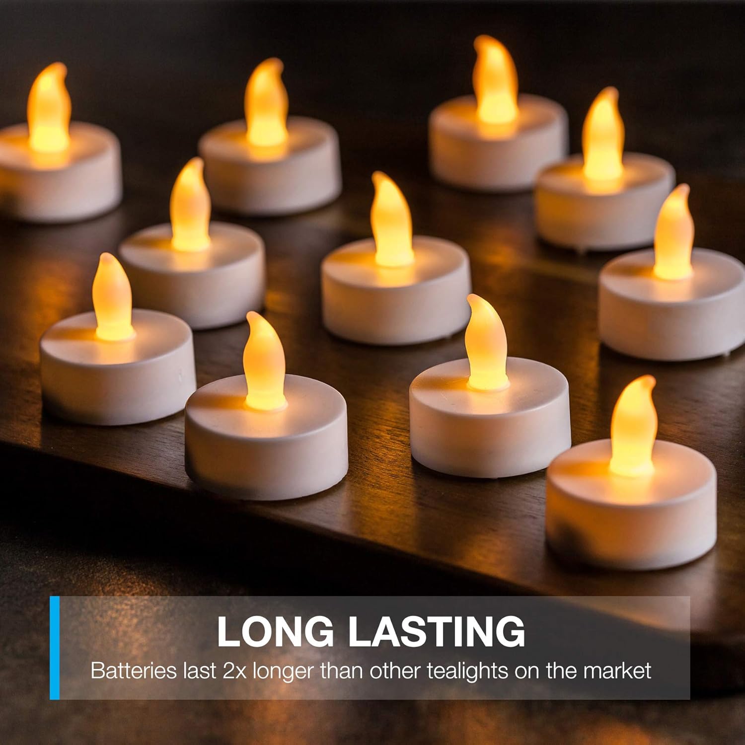 Vont LED Candles, Lasts 2X Longer, Realistic Tea Lights Candles, LED Tealight Candles, Flickering Bright Tealights, Battery Operated Candles, Flameless Candles, Unscented, Batteries Included (24) : Tools & Home Improvement