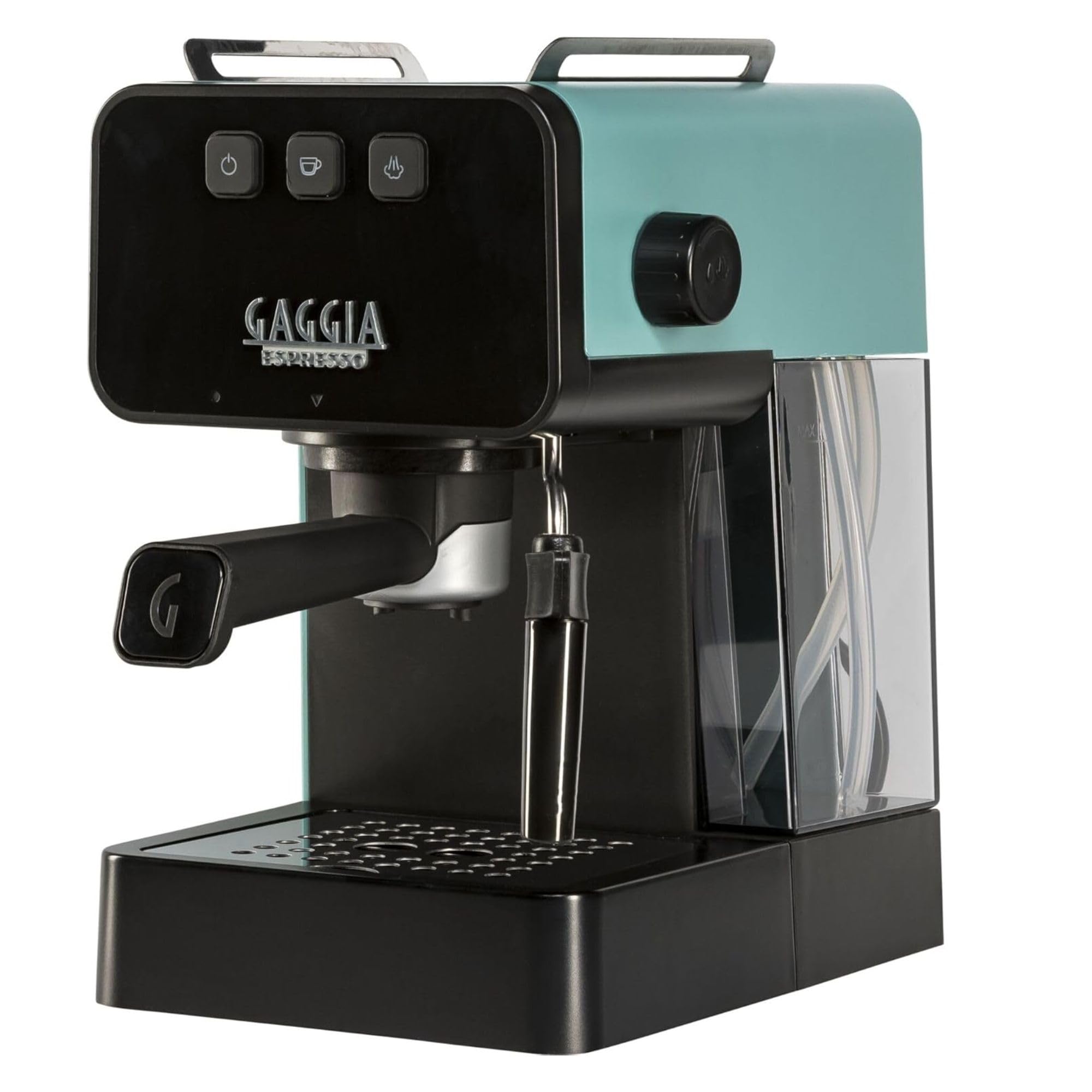 Gaggia Espresso Deluxe Manual Coffee Machine and Cappuccino Maker with Milk Frother, Riverway Green