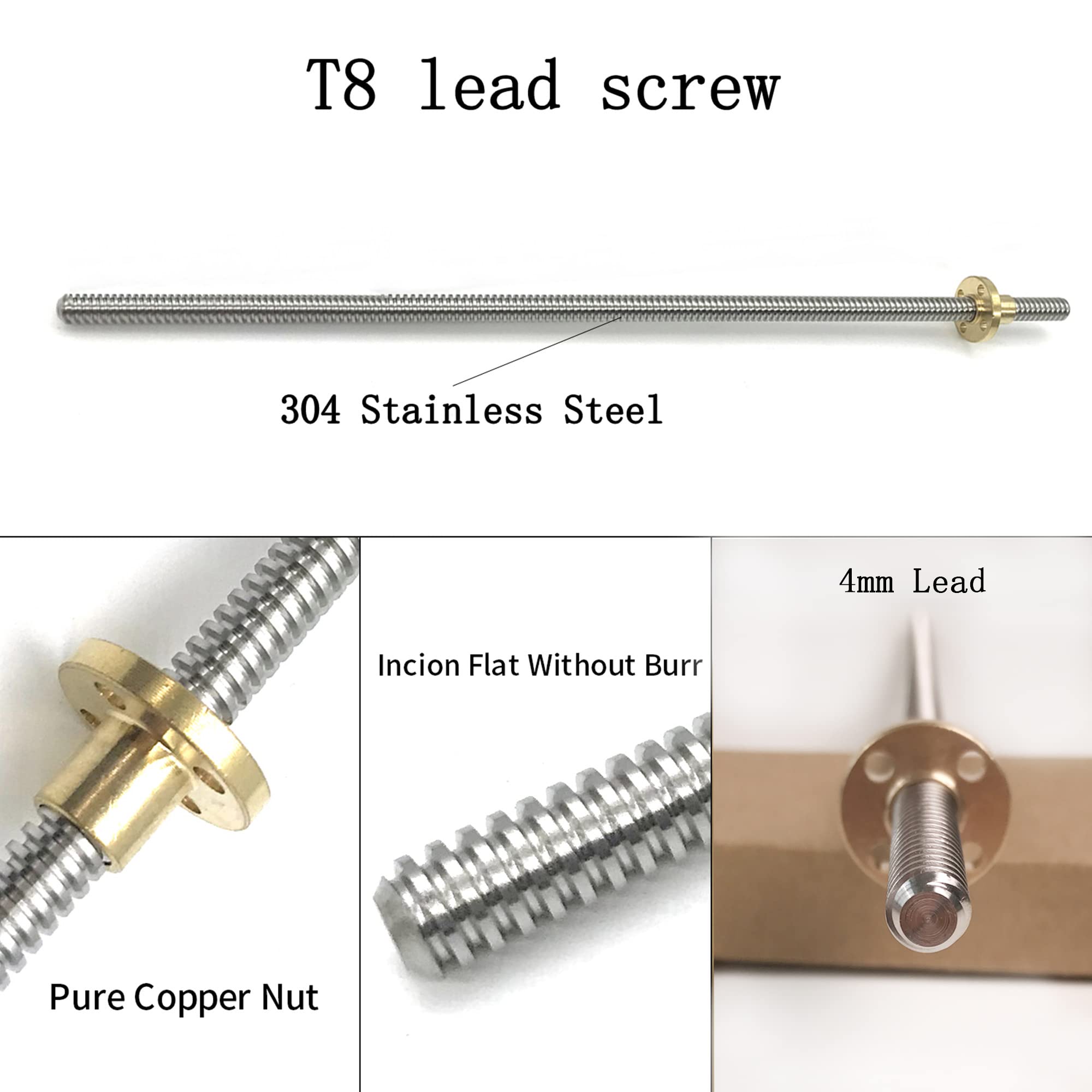 Lead Screw T8 1000mm Stainless Steel With Brass Nut Philippines