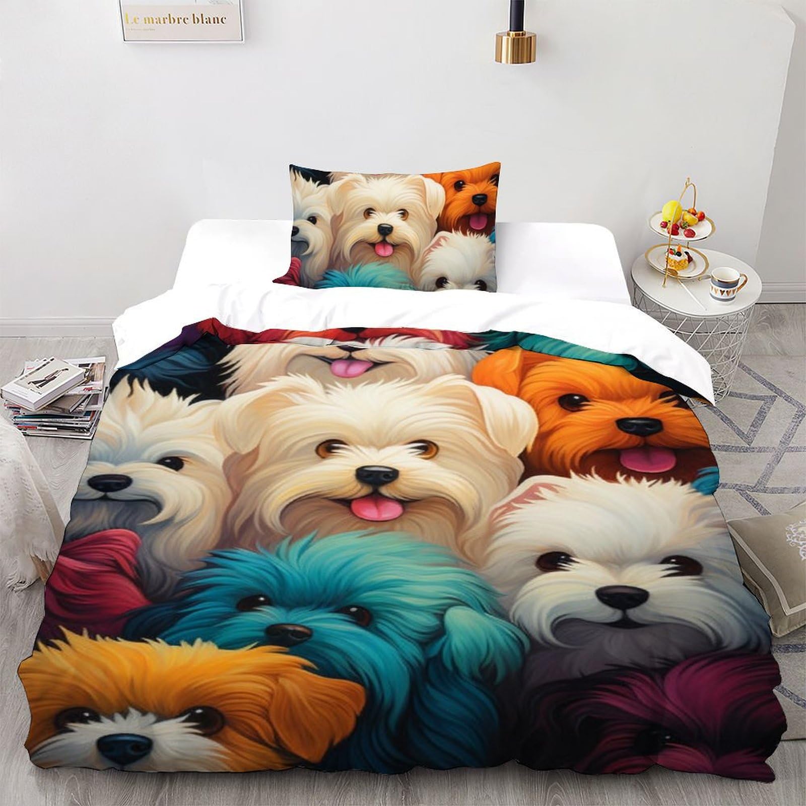 Housse de couette single microfibre Animaux Land 3D lit 135x200