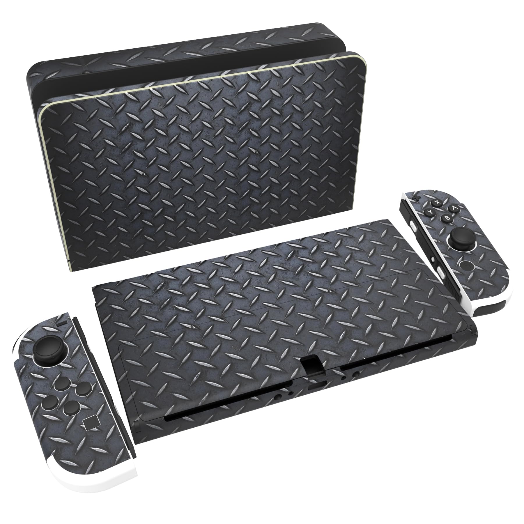 PlayVital Pegatina Protectora Completa para Nintendo Switch OLED - Calcomanías Decorativas para Joy-con y Consola, Skin Stickers Adhesivos (Azul Nebula) — view 31