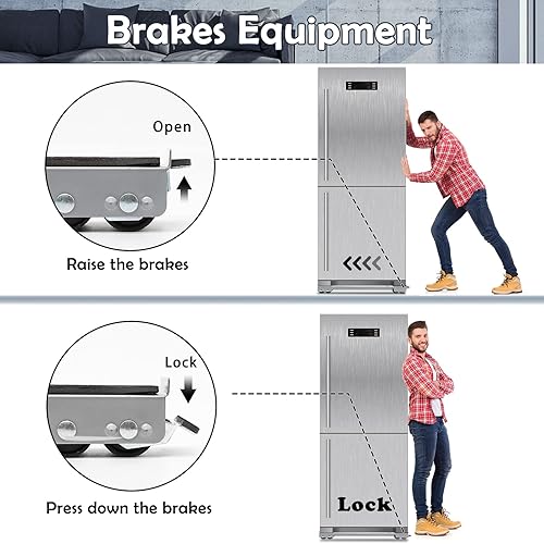 Miniatura 4 de Rodillos universales extensibles para electrodomésticos, paquete de 4, herramientas de movimiento fuertes con 24 rodillos y equipos de freno, base