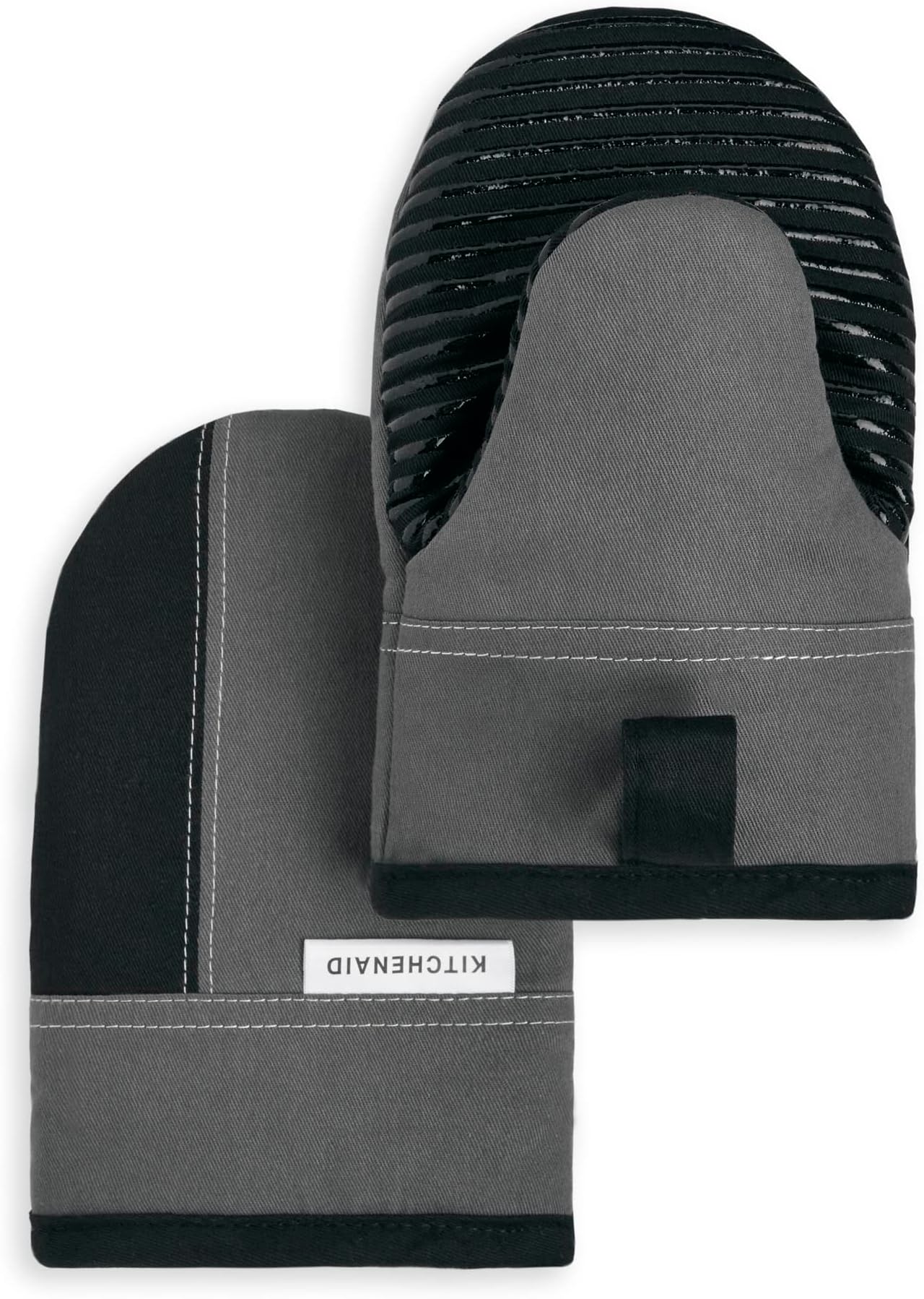 KitchenAid Kitchen Aid Beacon Mini Oven Mitt Set, 5.5"x8", Contour Silver/Black
