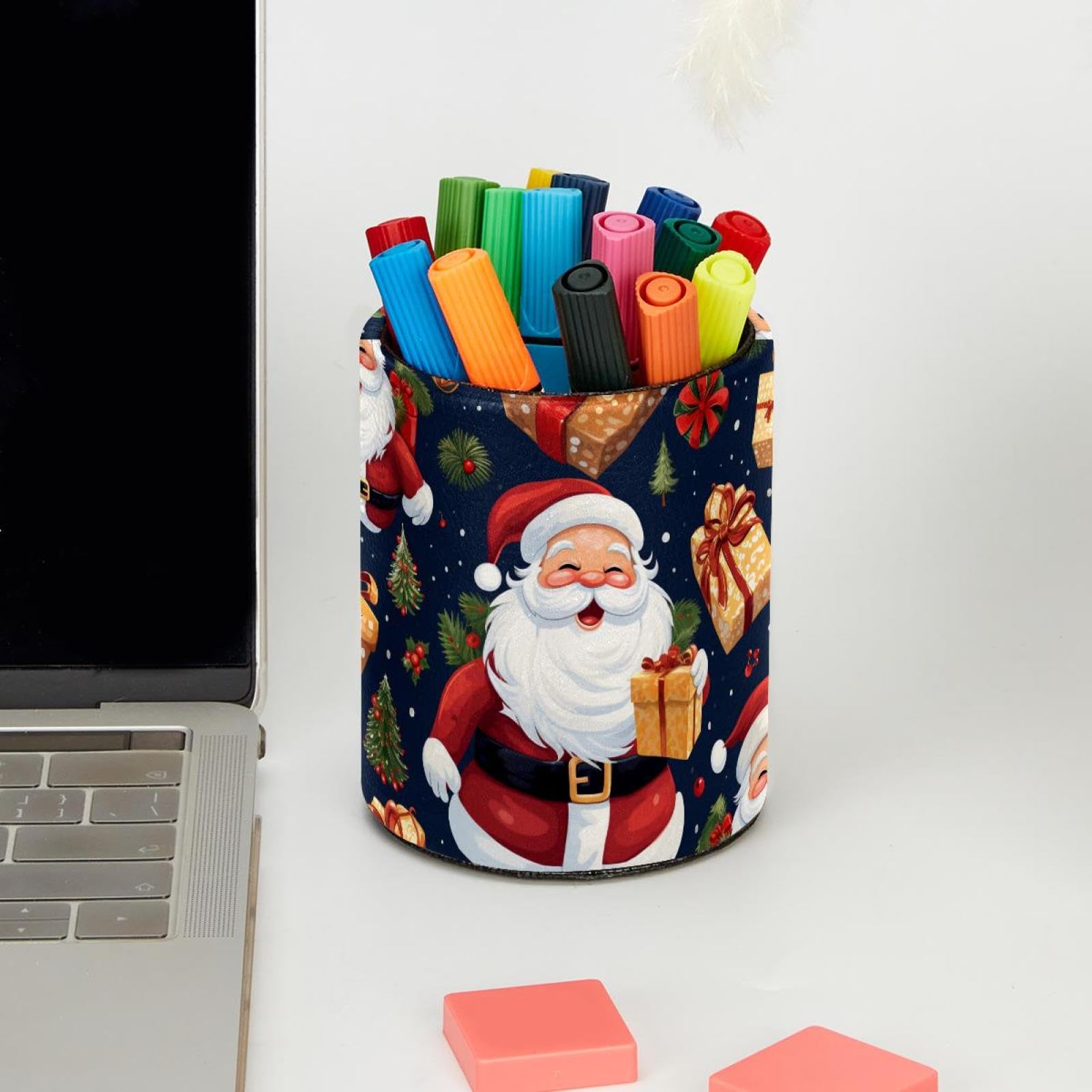 Trousse à Crayons Debout En Silicone Avec Motif Père Noël