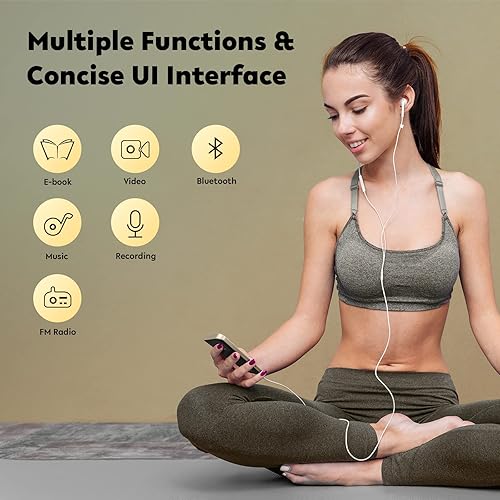 Miniatura 5 de AGPTEK - Reproductor MP3 de 64 GB con Bluetooth 5.3, pantalla de 2.4 pulgadas, reproductor de música portátil con altavoz, radio FM, grabadora de